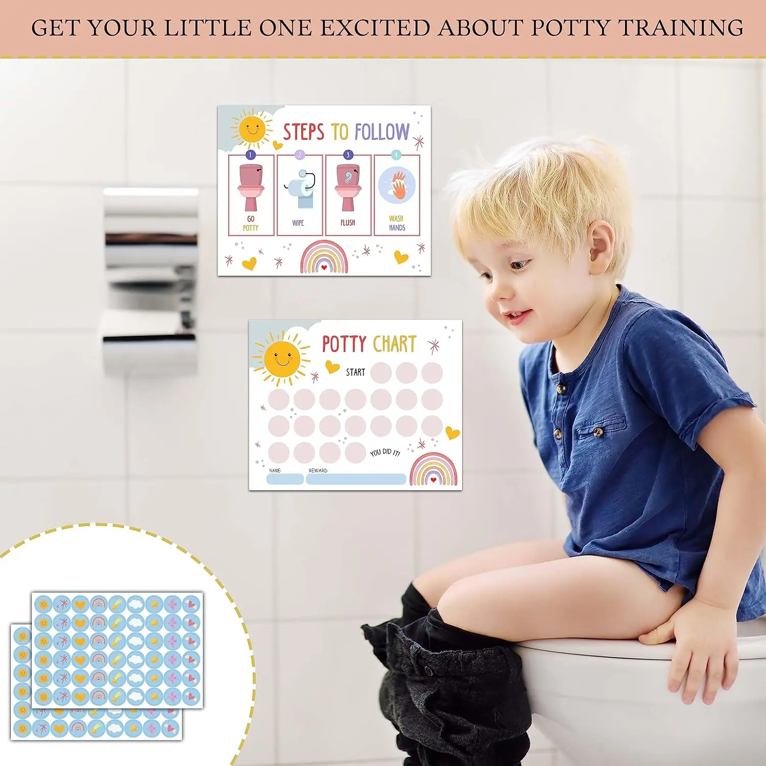 Kids Early Learning Potty Training Sticker Chart Potty Training Chart