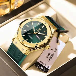 POEDAGAR Leather Band Waterproof Quartz Watch Date Sport Wristwatches Men Watches Sports Male Clock Orologio Uomo Watch for Men