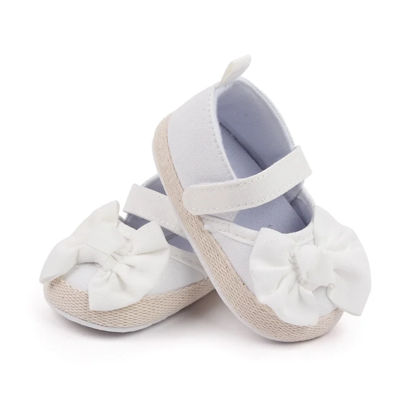 Wholesale Beautiful Bow Design Soft Sole Newborn Infant Baby Girl Shoes manufacture