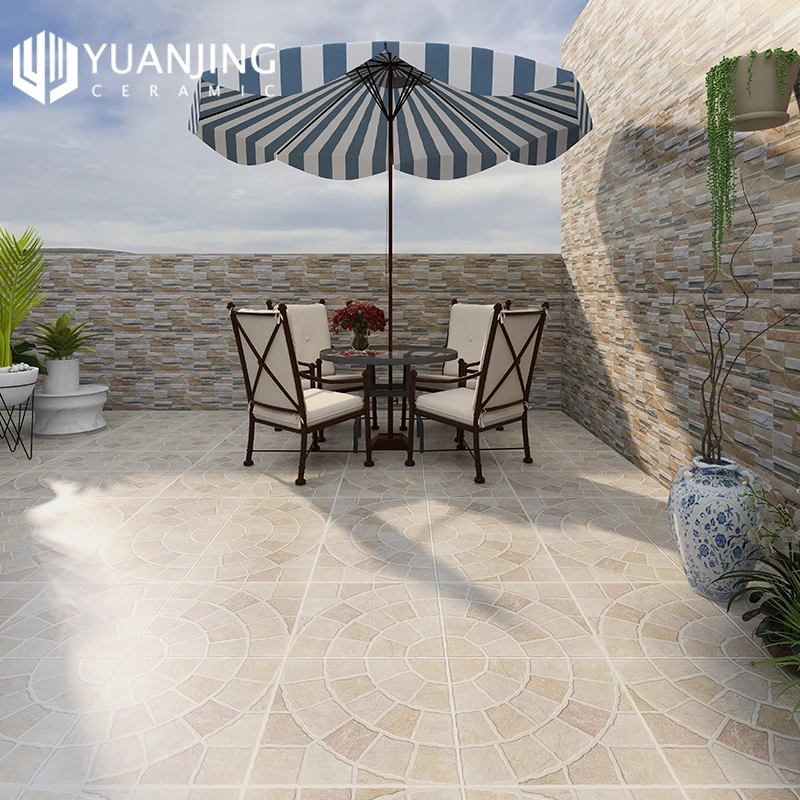 Stone-Look Tile Multicolour Slate Outdoor Tile 40 X 40 Cm Grey Rust Porcelain Outdoor Floor Tile for Balcony Porch Yard