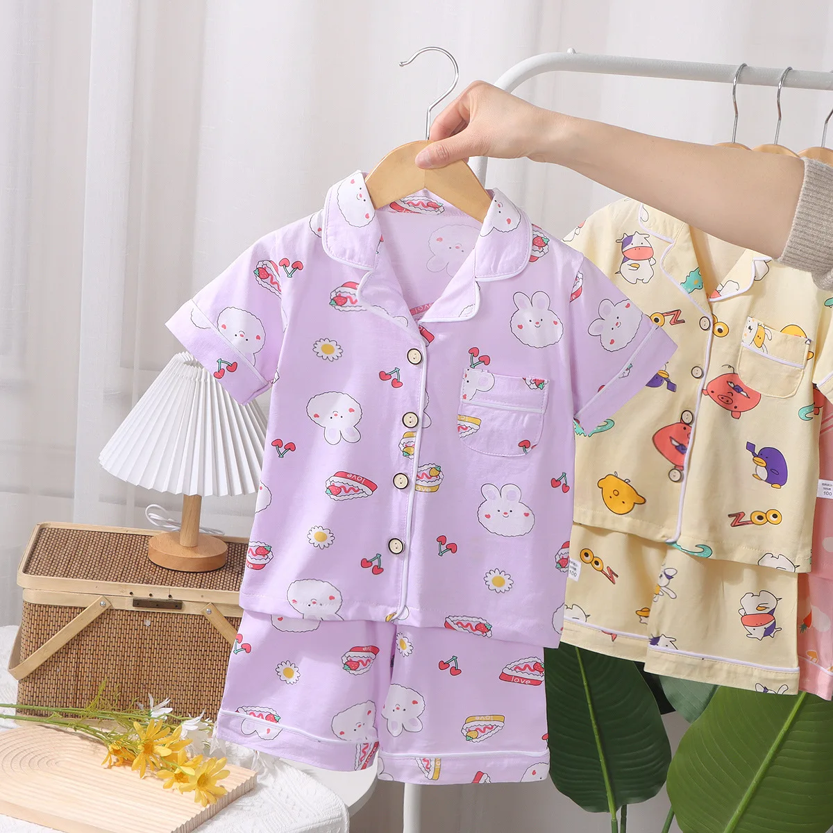 Children's Clothing Summer Girls Pajama Set Printed Short Sleeve Buy