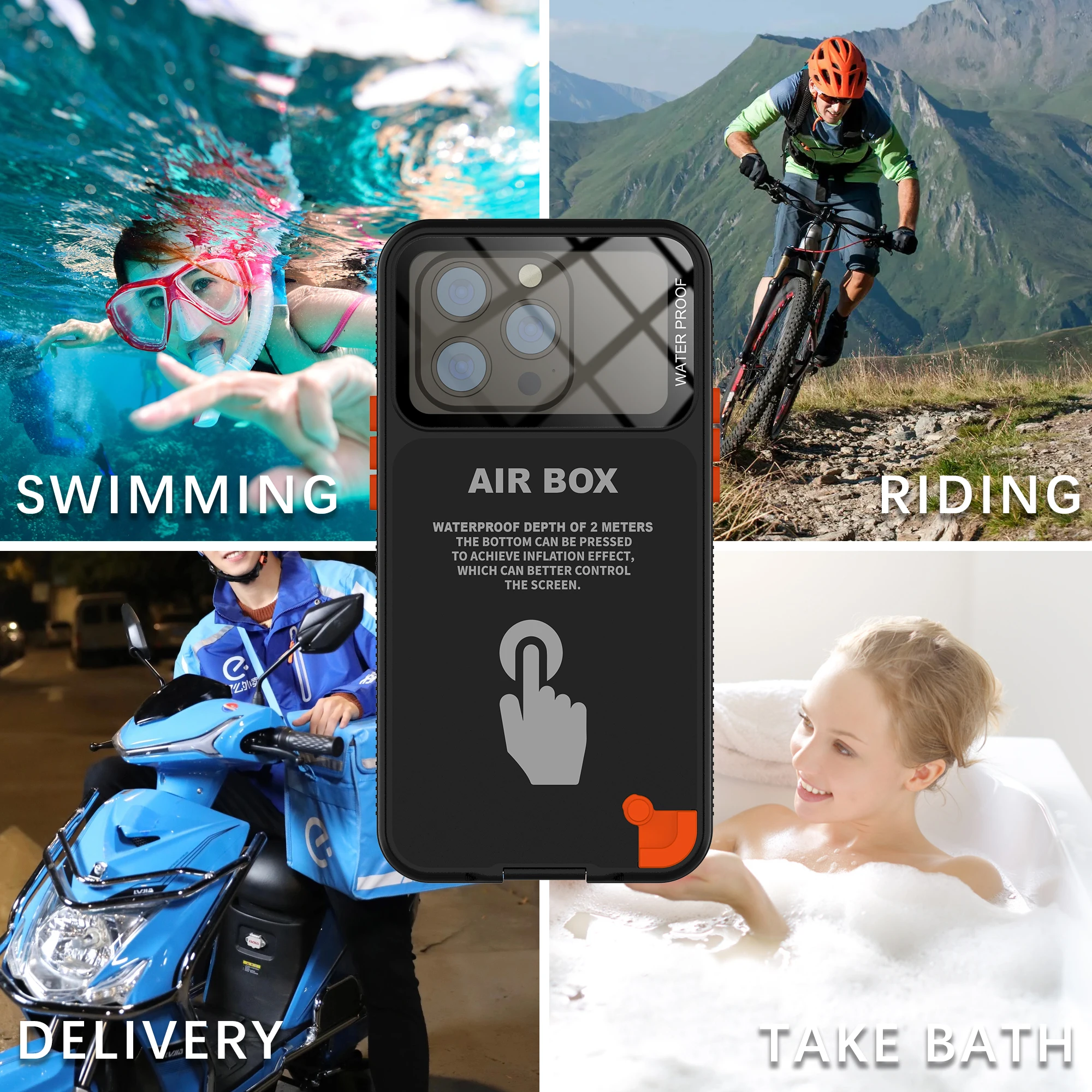 Shellbox Newly Upgraded  Generation Diving Bluetooth Remote Control Photography Multicolor Diving Waterproof Mobile Phonecase