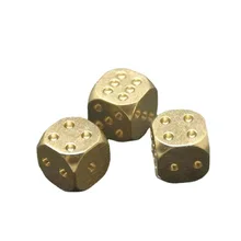 Brass solid dice Hand-polished Bar supplies Creative gifts mahjong sieve movable dice ornaments