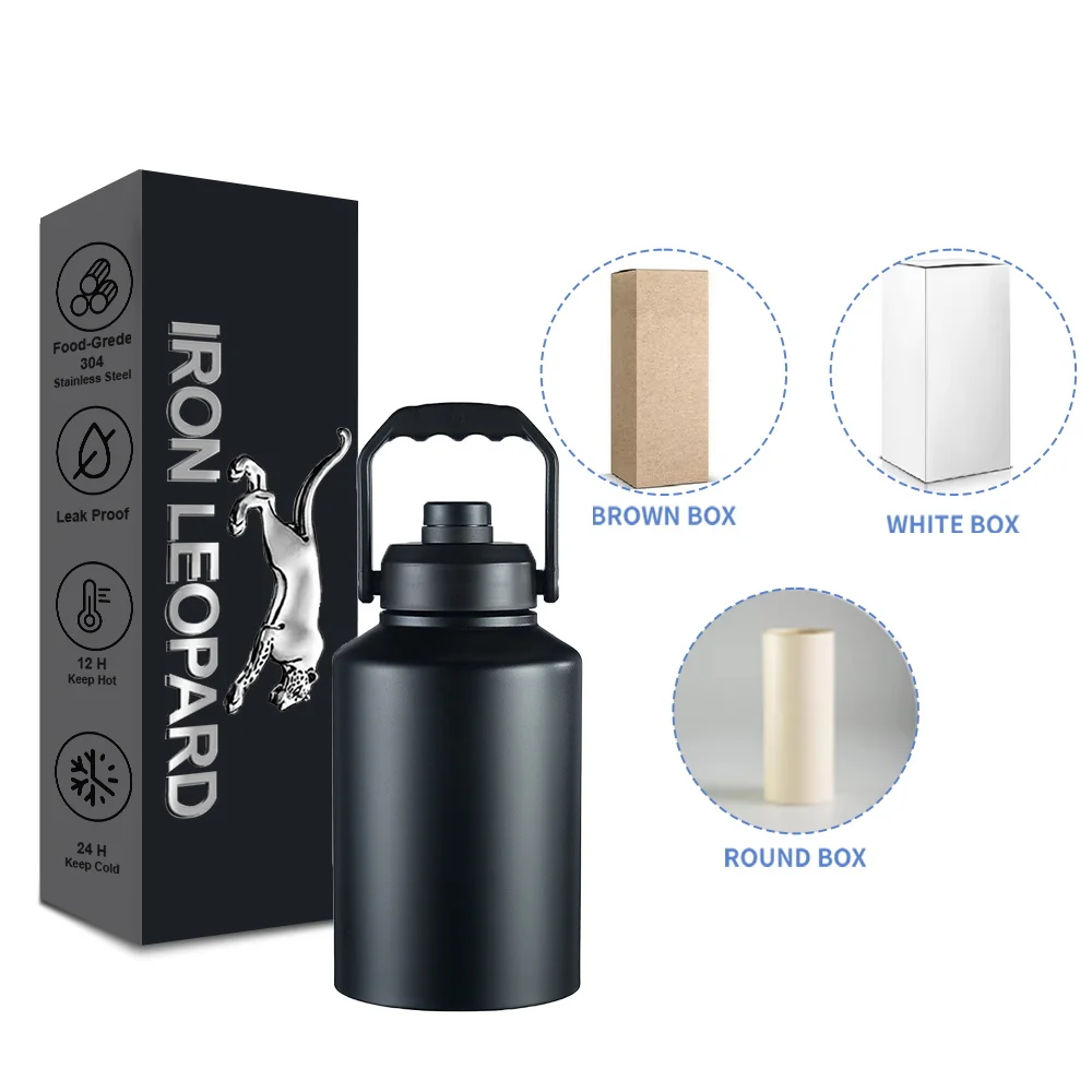 4L Vacuum Insulated Water Bottle with Handle 64oz 128oz Double Wall Thermal Beer Thermos