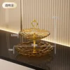 Double-layer fruit platter - transparent gold