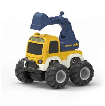 High Quality Children's four-wheel drive off-road engineering vehicle excavator boy inertia mini educational toy car
