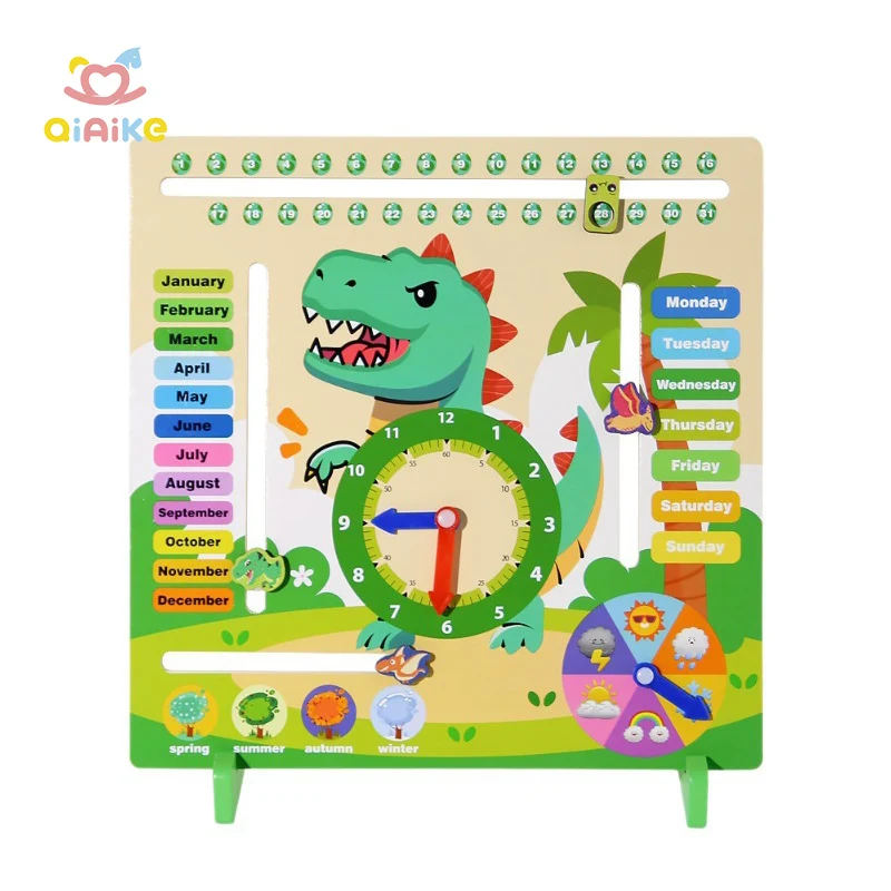 Montessori Toys Learning Materials Wooden Calendar and Learning Clock Educational Gifts for Boys and Girls