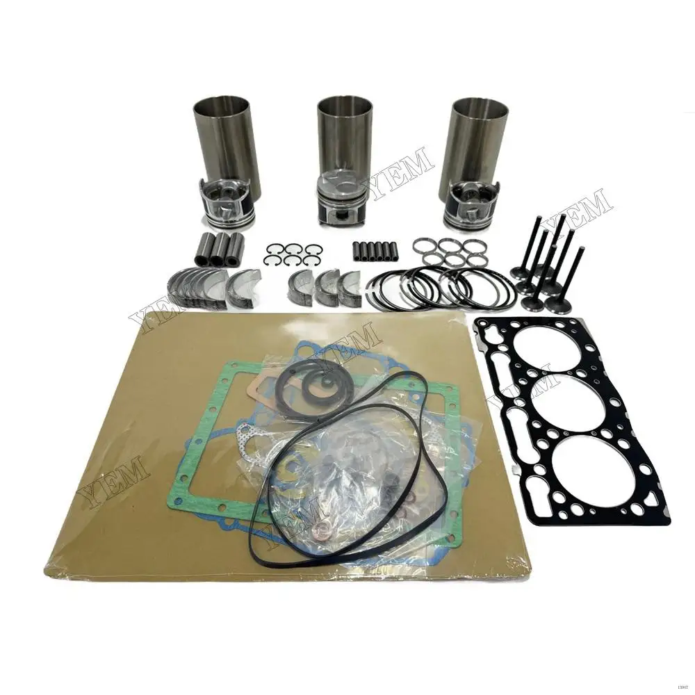 D1105 Overhaul Rebuild Kit Compatible with for Kubota 3-Cylinder RTV1100 RTV1100CW9 RTV1140CPX RTV1100RW9 KX41 KX36-2 KX41-2