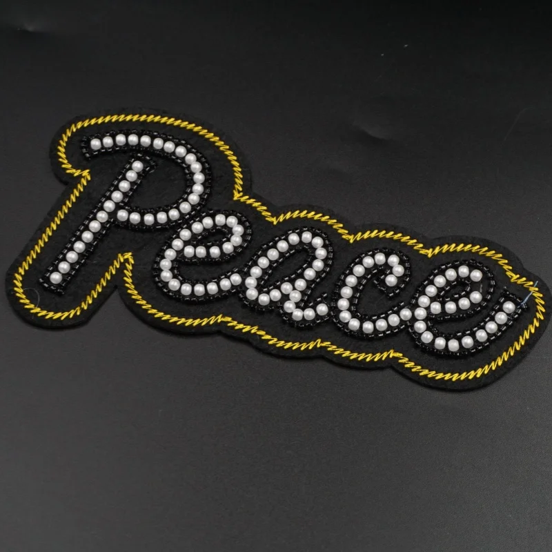 New Alphabet Pearl Rhinestone 3D DIY Patch embroidery applique badge Initial Letter Patches for Sewing on Hats