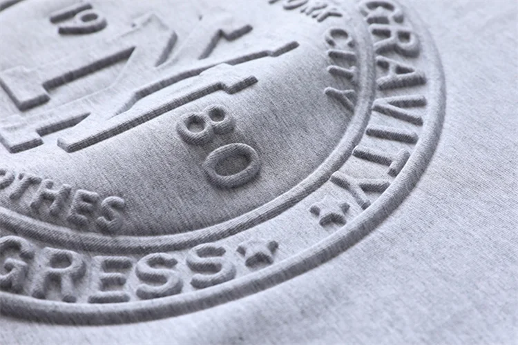 Men Organic 100% Cotton 3d Printing Emboss T-shirts Graphic Custom