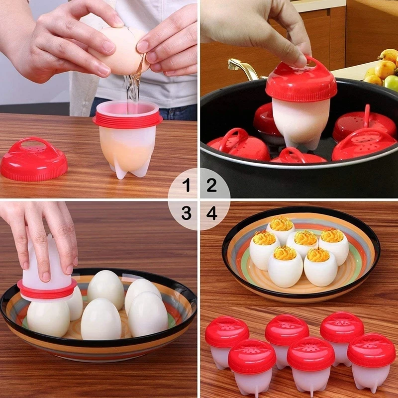 6pcs/set Silicone Mini Steamed Eggies Holder Without Shell Fast ...