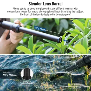 NEEWER LS-51 Aluminum 18mm Wide Angle&2x Macro Probe Phone Lens for 17mm Thread Backplate detail image