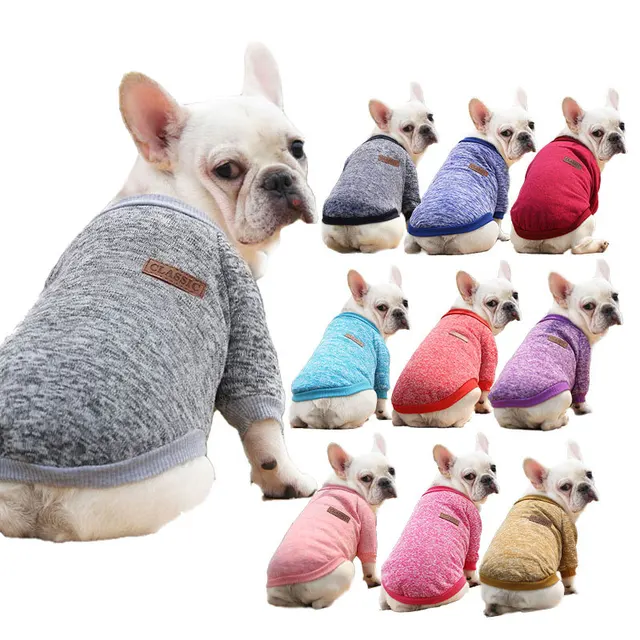 WonderfulPet Wholesale Cheap Multicolor Soft Fleece Thickening Warm Puppy French Bulldog Pet Custom Blank Dog Sweatshirt Clothes