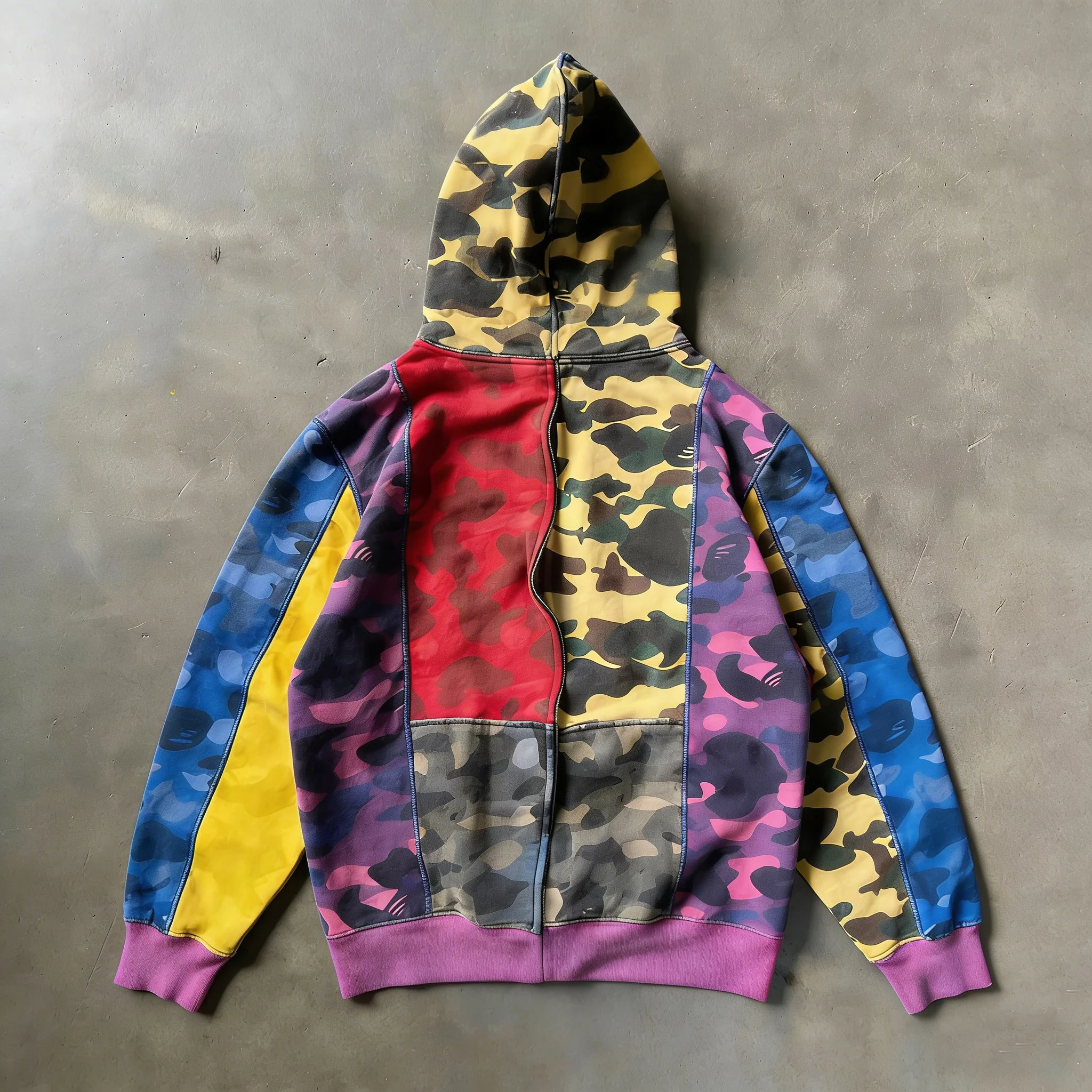Custom Cotton Boxy Fit Heavyweight Applique Embroidery Print Graphic Zip up Together Unisex Sweatshirt Jacket Hoodies Men gallery 2