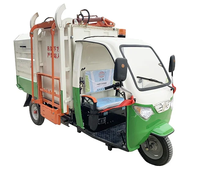 Three Wheel Tricycle Rechargeable Garbage Bin Lift Truck Urban Collection Transfer Vehicle Electric Sanitation