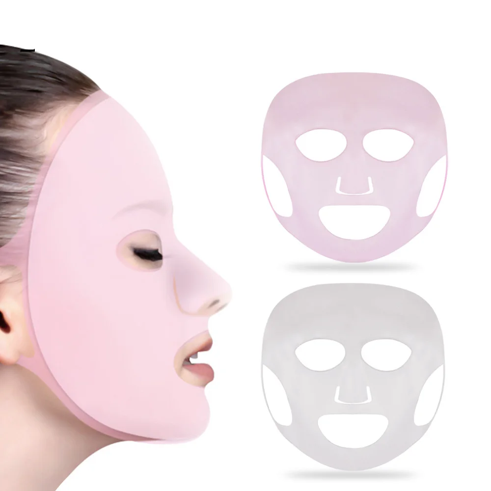 bianco Frcolor 2pcs riutilizzabile maschera silicone maschera idratante copertura prevenire levaporazione per maschera foglio 