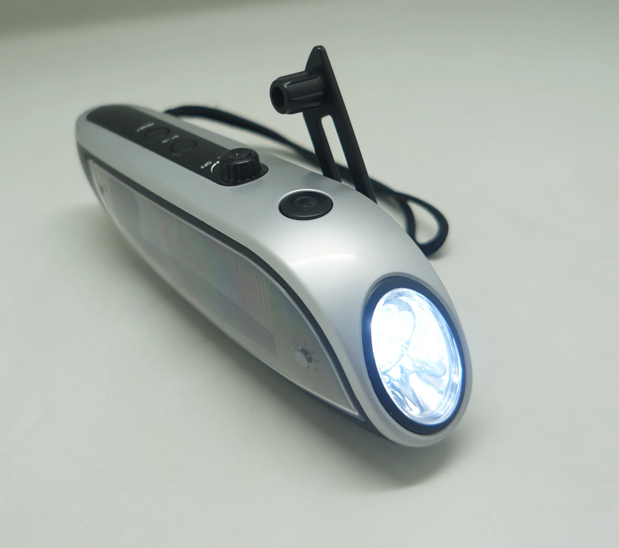 New Portable Mini Solar dynamo Black Light Electric Shock Flashlight