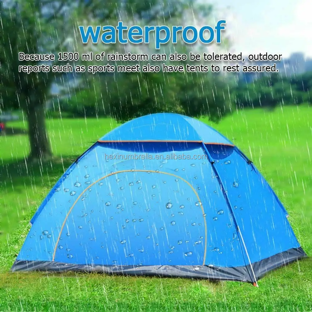 3-4 Person Camo Camping Waterproof Folding Tent Hiking Auto Pop Up 210x210x130CM 