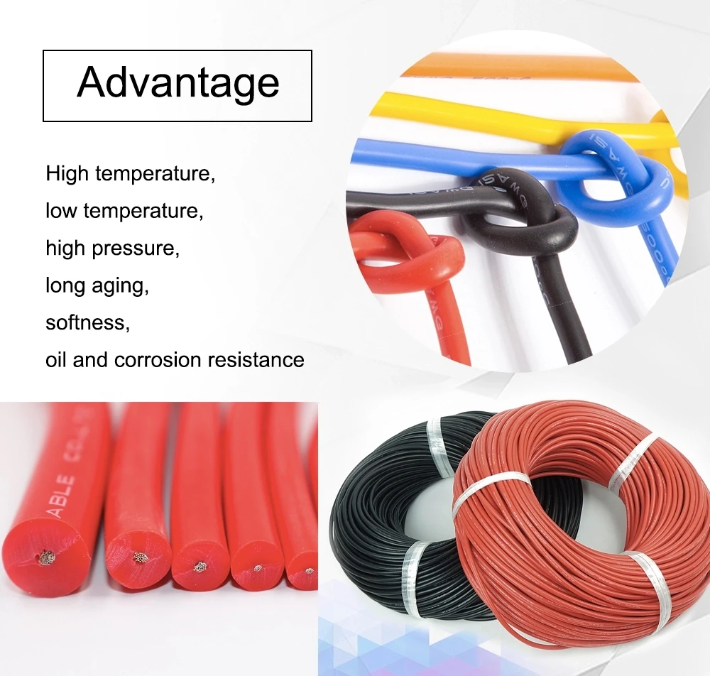 Red Black Silicone Wire High Temperature Silicone Power Cable 2AWG 4AWG 6AWG 8AWG10AWG 12 13 14 16 18 20 22 AWG To 30AWG - ANKUX.COM