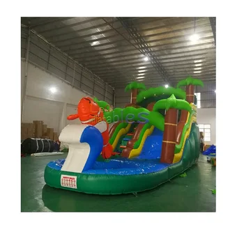 High Quality Cheaper inflatable water slides inflatable wet slide with swimming pool for kids