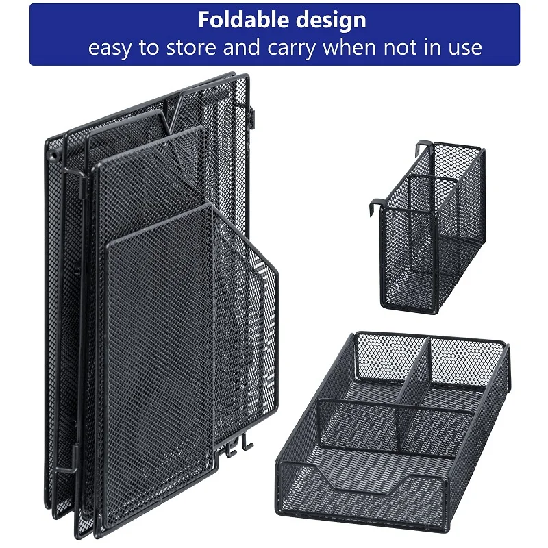 Desk Accessories Mesh Desktop Organization With Magazine Holder Desk Organizer for Office Supplies
