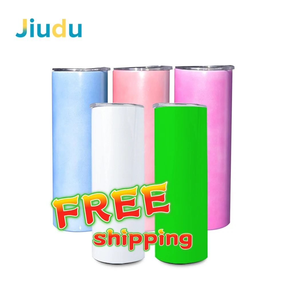 USA Warehouse Stock UV Color Change Glow in the Dark Sublimation Tumbler 20oz Straight Blanks Sublimation Tumblers Skinny