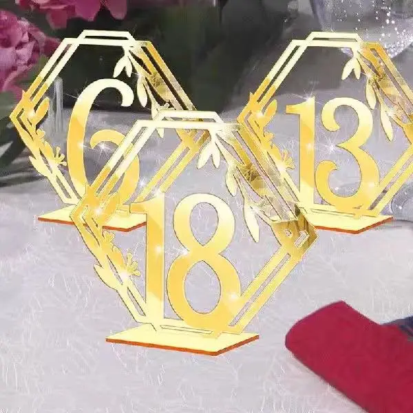 Alibaba.com: Gold Silver Mirror Acrylic Table Number Holders for ...