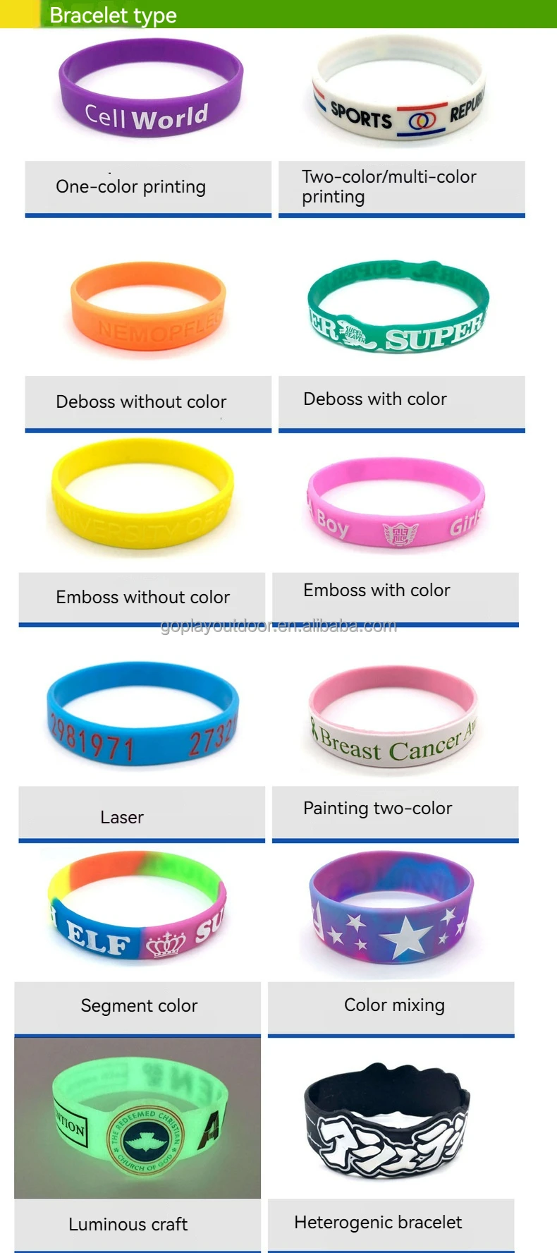 Factory Price Good Quality Rubber Wrist Band Custom Bracelet Custom