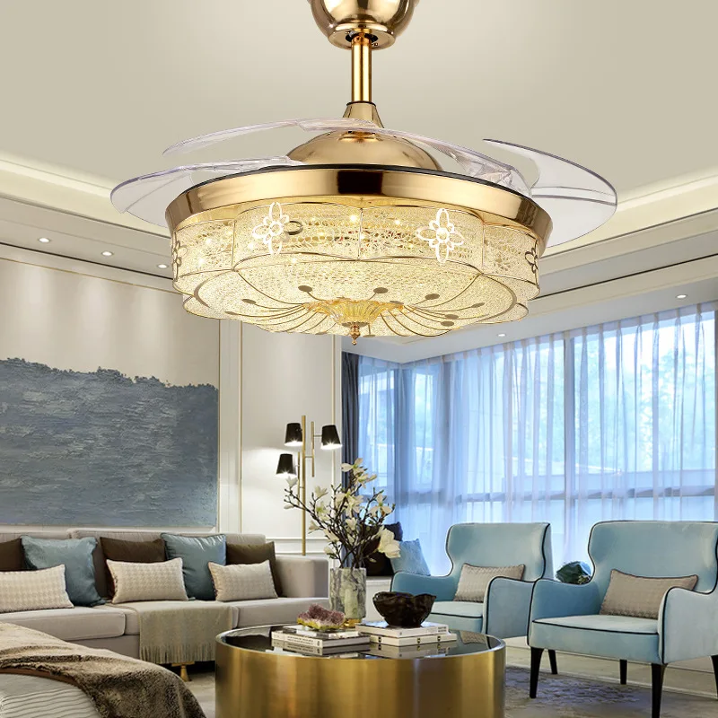 Led ceiling fan with light crystal fan light with remote led fan light