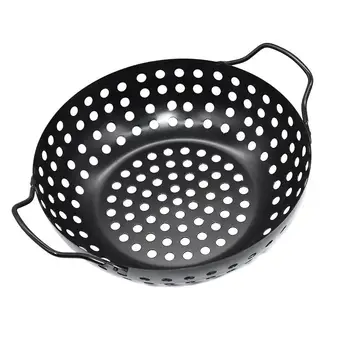 High Quality Grill Accessories Round Stainless Steel Grill Wok Durable ...