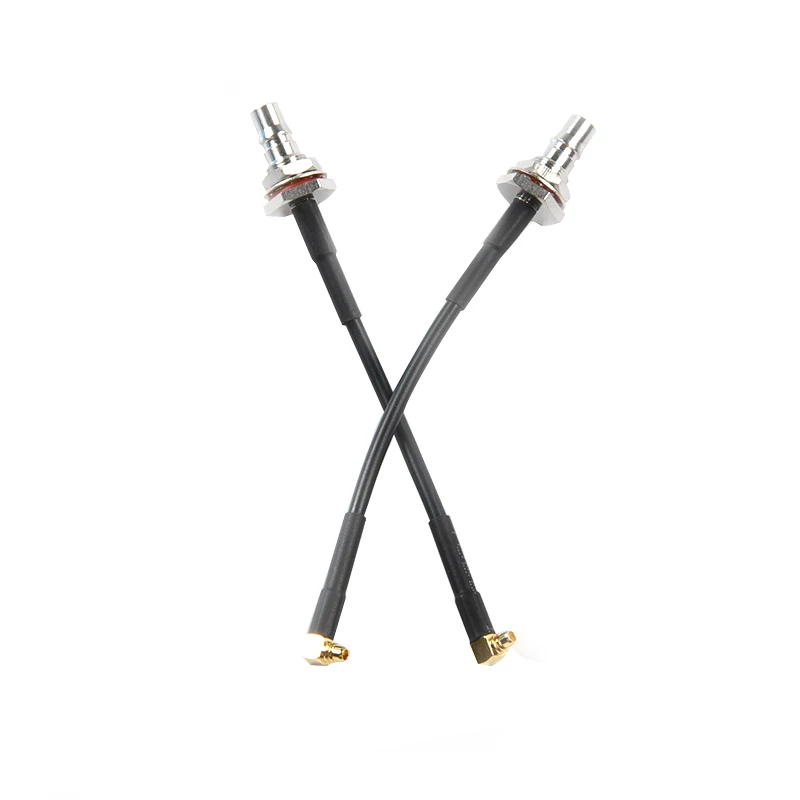 RF Brass Cable Assembly QMA Bulkhead Female to MMCX R/A Male for RG174 Jumper Cable
