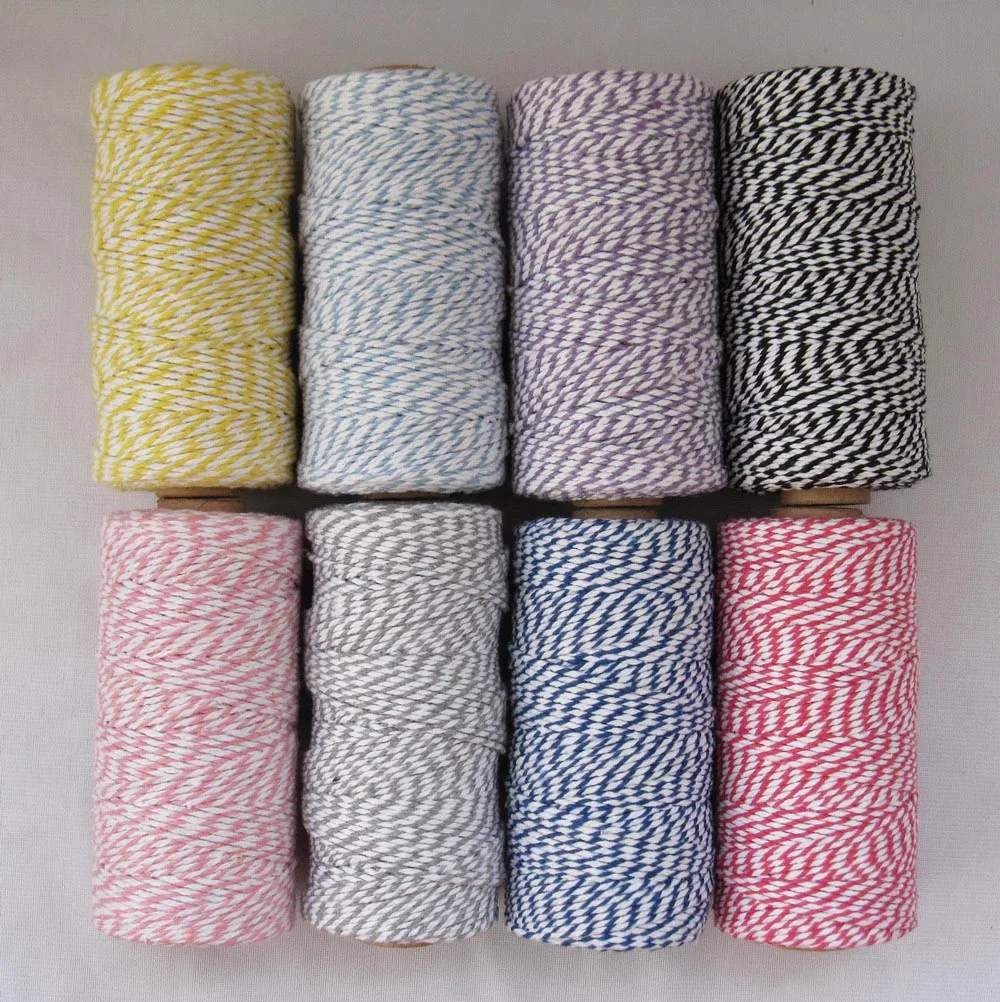 2mm 12 Ply 100m Spool Cotton Bakers Twine,Colored Cotton Twine,Double Color  Cotton Twine - Buy Cotton Bakers Twine,Colored Cotton Twine,Double Color