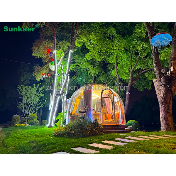 Sunkaer Modern Design Anti-Rust UV Clear Skylight Polycarbonate Round Dome for Outdoor Rain/Snow for Bubble Houses/Room