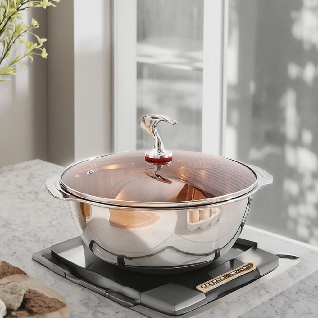 Modern Design Hot Pot Cooking Set Includes Effortless Rice Sieve Basin for Soup & Stock Pots Practical & Time-Saving Meals