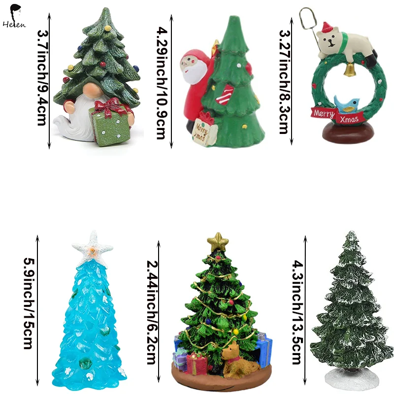 Mini Christmas Tree Christmas Decoration Handmade Desktop Resin Material Home Scene Decoration