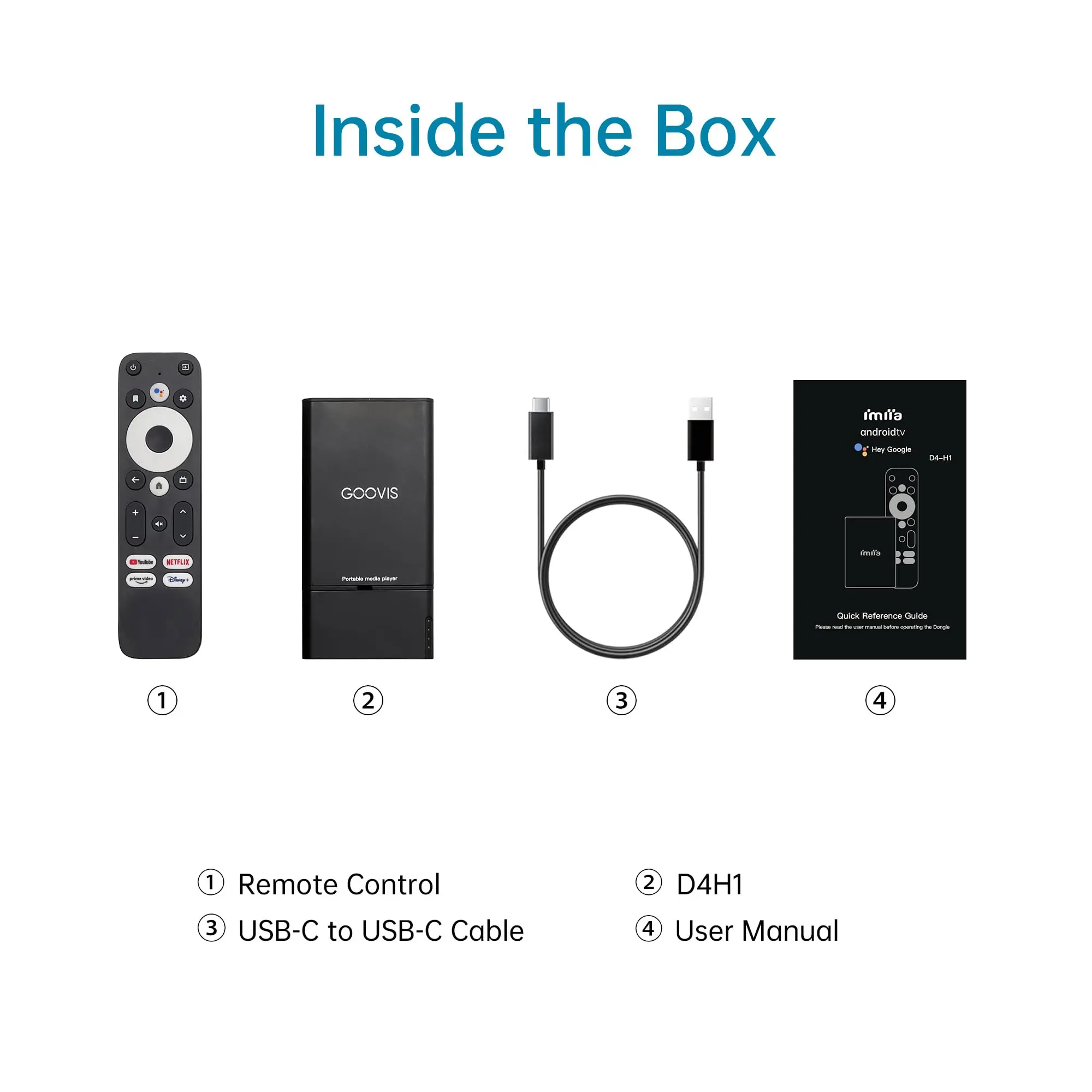GOOVIS D4H1 Portable Android TV Streaming Box with 8000mAh Power
