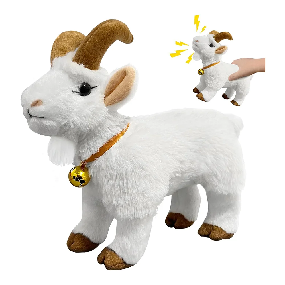 Custom Screaming Goat Plush Toy with Bell Makes Fun Sounds Features Gifts for Friends 10 Inch Stuffed Animal Toys Goat Sheep