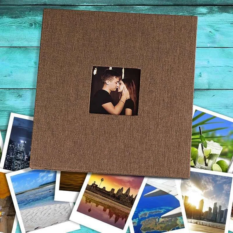 Linen Window Self-adhesive Lamination Photo Album Family Photo Album Paste Type Handmade Stamp Album
