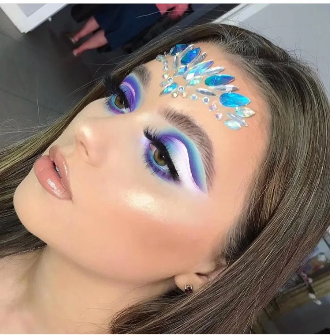 Оптовая продажа украшения для лица со стразами Русалка драгоценный камень татуировка Хрустальный макияж украшение глаз алмазная Хрустальная