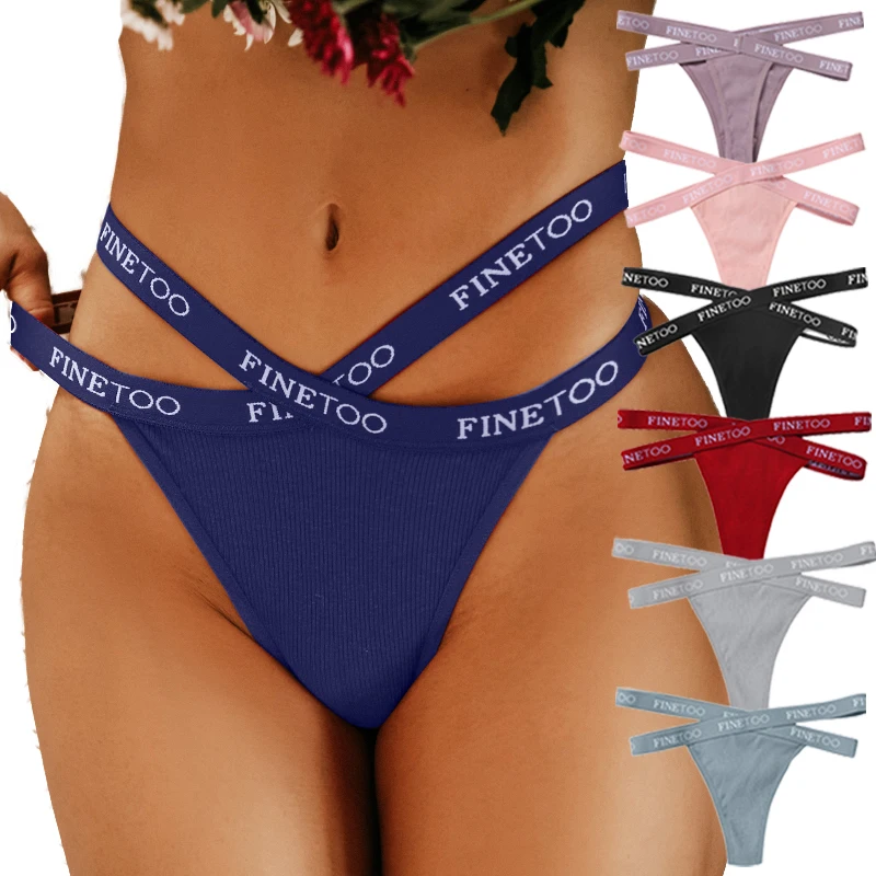 FINETOO Cotton Thongs for Women Breathable  