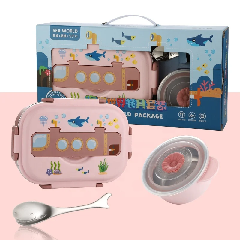 Новинка 2022 термальный школьный Ланч-бокс из Нержавеющей Стали tiffin bento для детей с сумкой