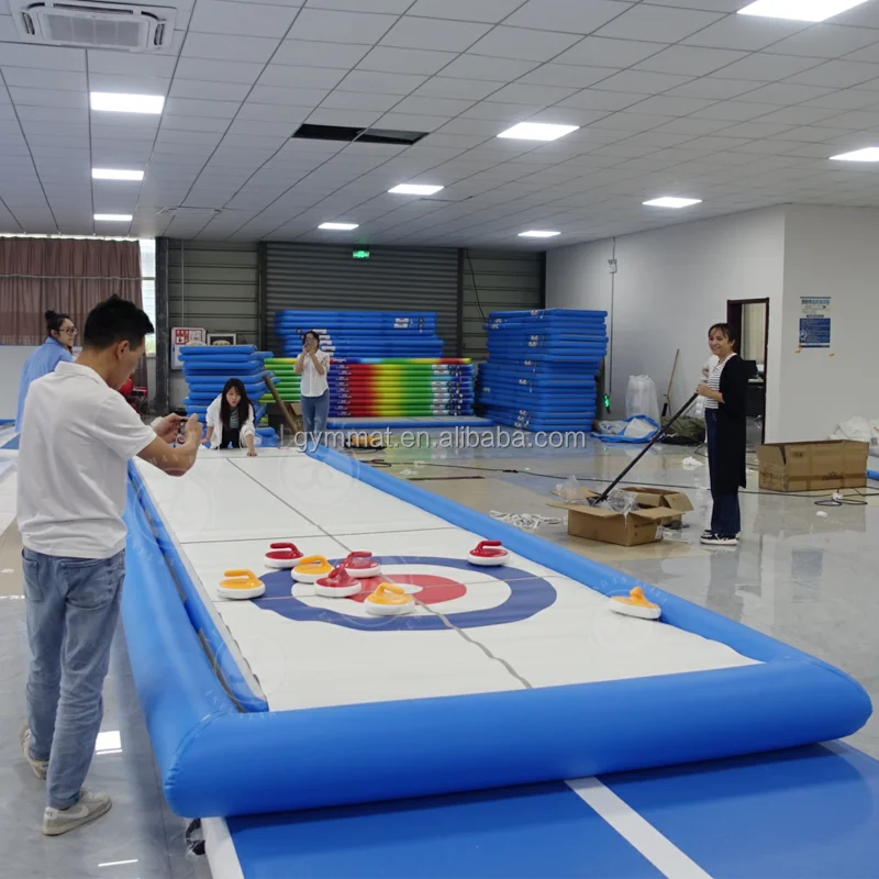 Factory Wholesale Artificial Synthetic Inflatable Ice Rink Curling Game Boards Curling Lanes Curling Stone for Team Build