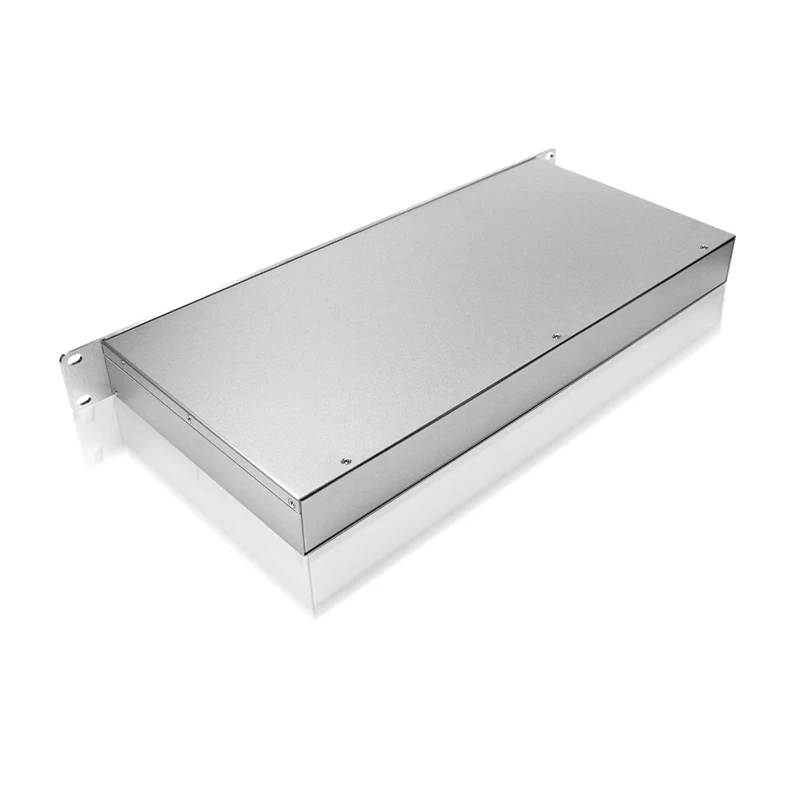 Factory Oem Custom Sandblast Anodized Aluminum Alloy Cabinet Enclosure 19inch 1U 2U 3U 4U Server Rack Mount Chassis Short Case