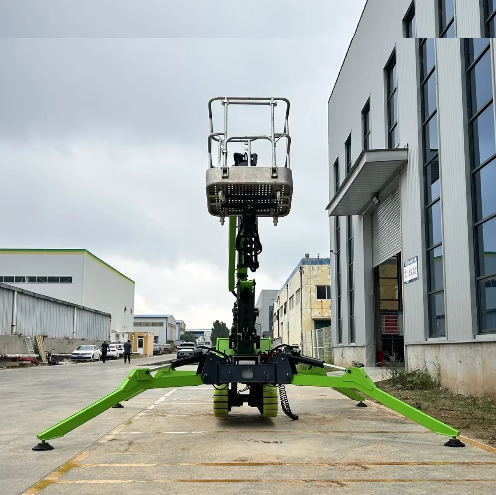 Aerial Work Platform with Spider Legs  Compact Crawler Lift Telescopic Boom Lift with Spider Design
