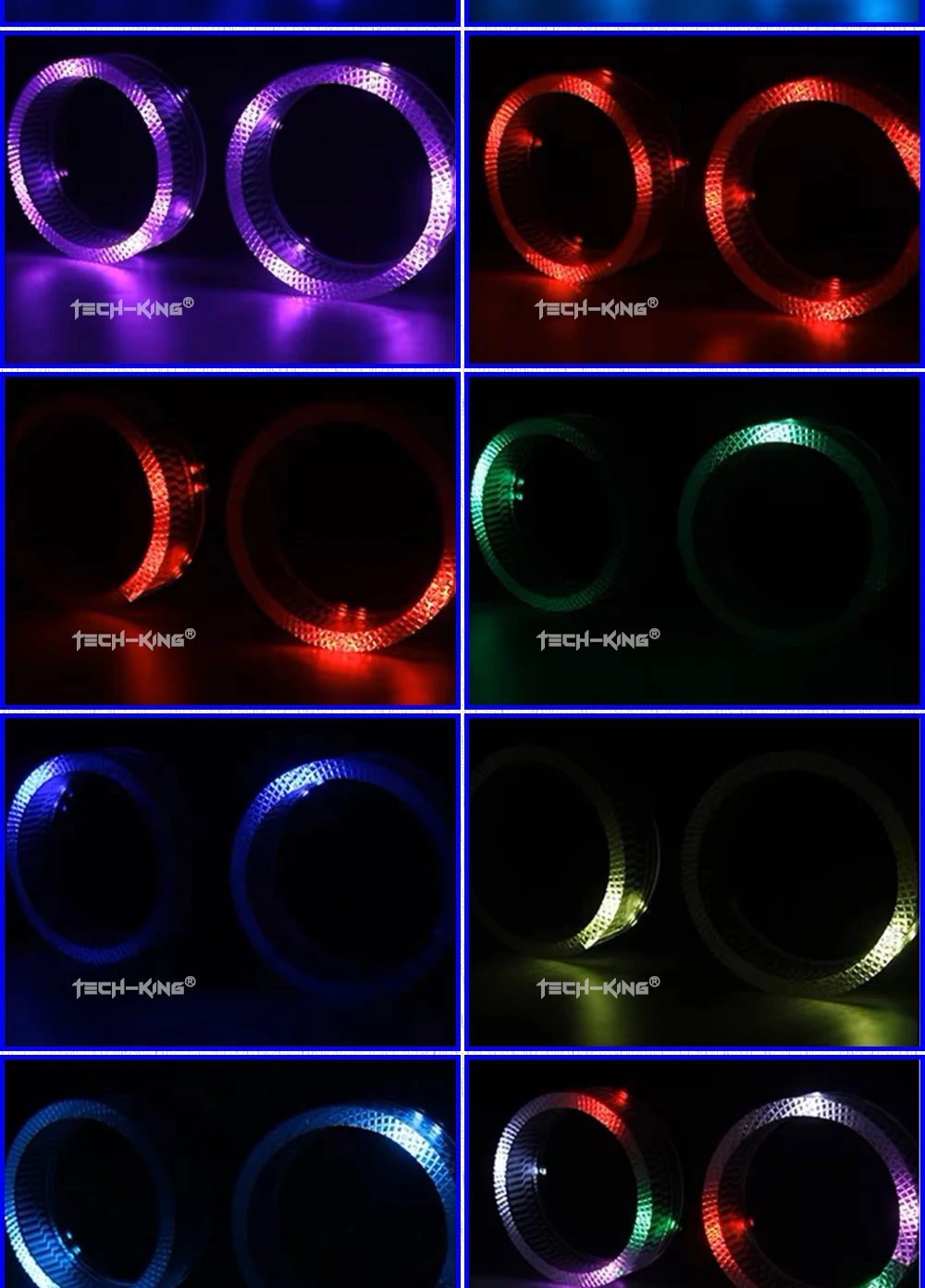 Crystal LED Angel Eyes Shroud White Amaber Signal Light Car Light Accessories For Car Led Projector Lens 3 inch angel eye circle