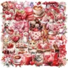 Set de 50 pegatinas rojas para regalo
