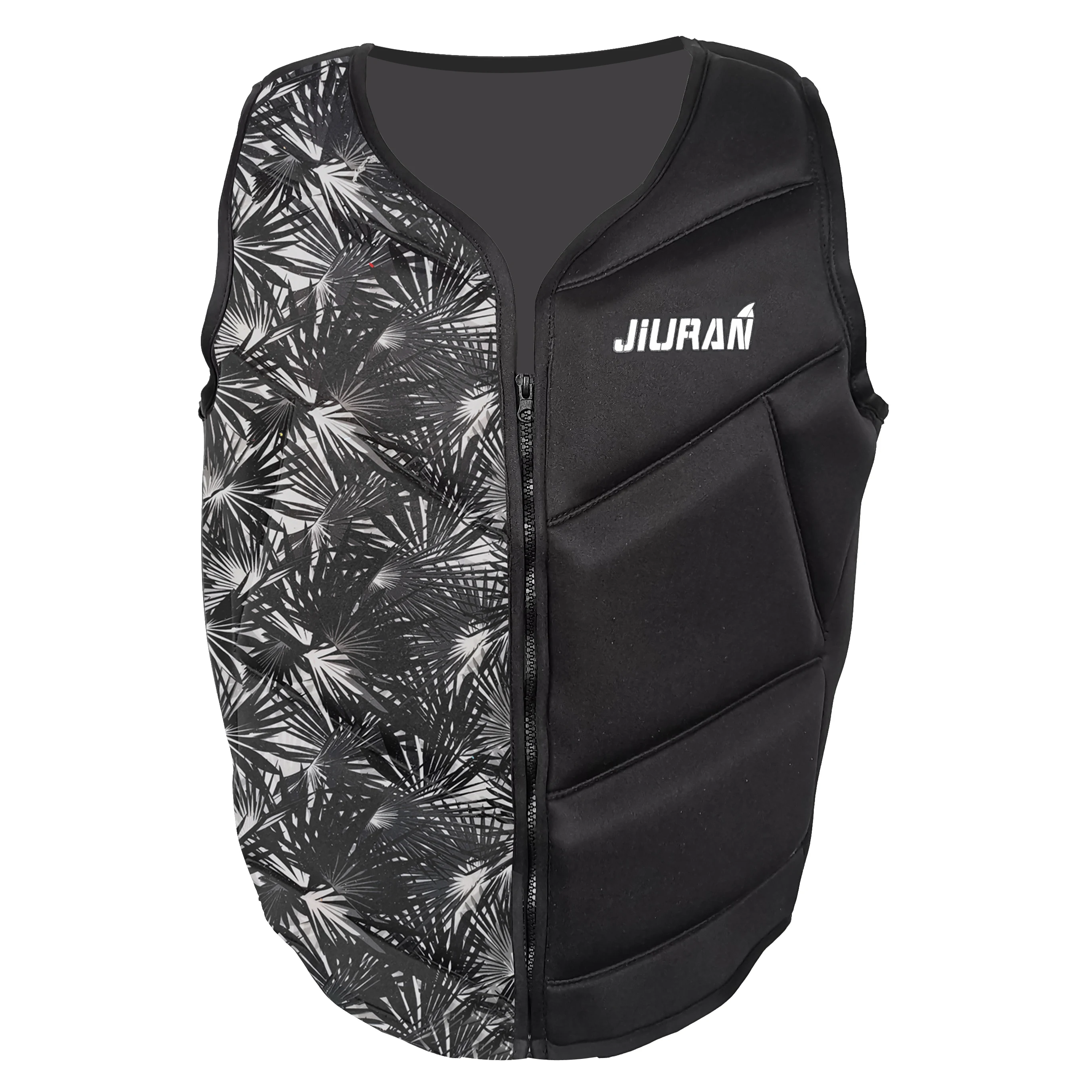 Фабрика плавающий неопреновый жилет с голубыми листьями для водных видов спорта 80N плавучий спасательный взрослых Chaleco