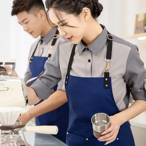 Customizable Fashionable Canvas Waterproof Kitchen Catering Apron for Cake Baking and Logo Printing in Restaurants and Bars