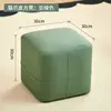 Taburete cuadrado cruzado 3D verde frijol con cuero rascador para gatos