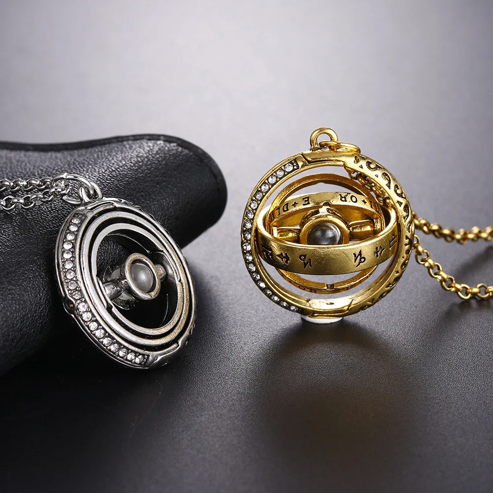 Openable Astronomical Ball Projection Rotating Necklace 100 Language I Love You Pendant Necklace for Women Men Chocker